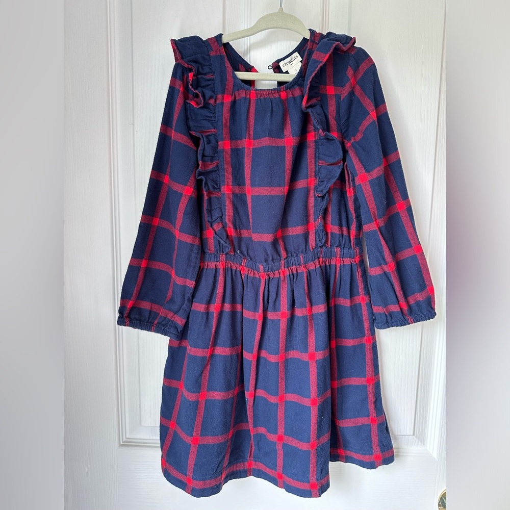 Crewcuts girls plaid dress; size 7